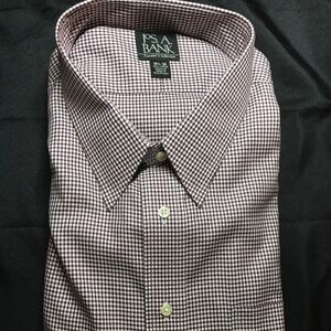 Burgundy Checkered Dress Shirt